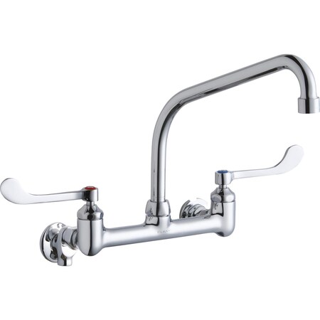 Elkay Elkay 8" Centers WFaucet 10" High Arc Spout 6in Wsbld Hdl Inlet+Stop LK940HA10T6S